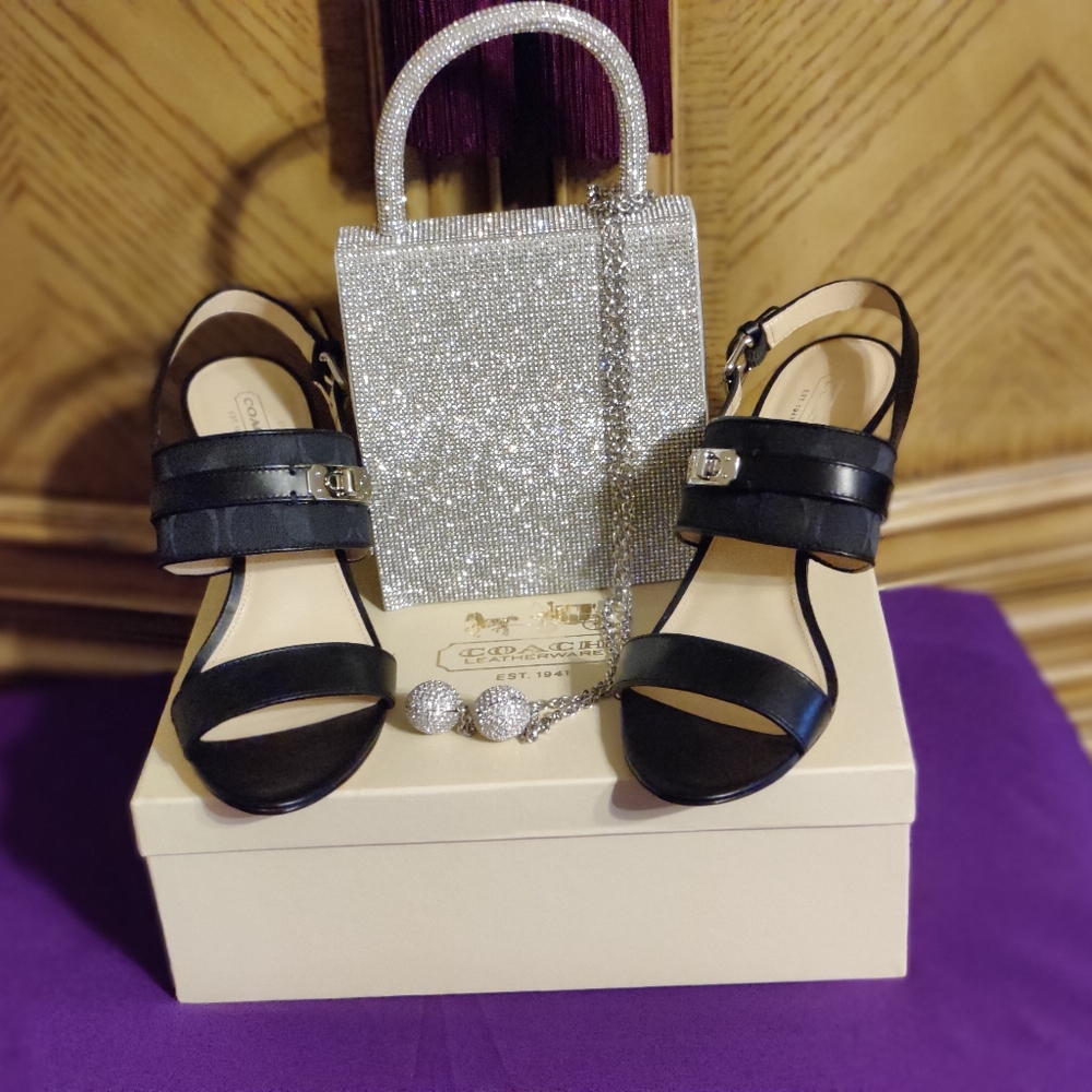 Never worn RAYA  COACH sandals with box